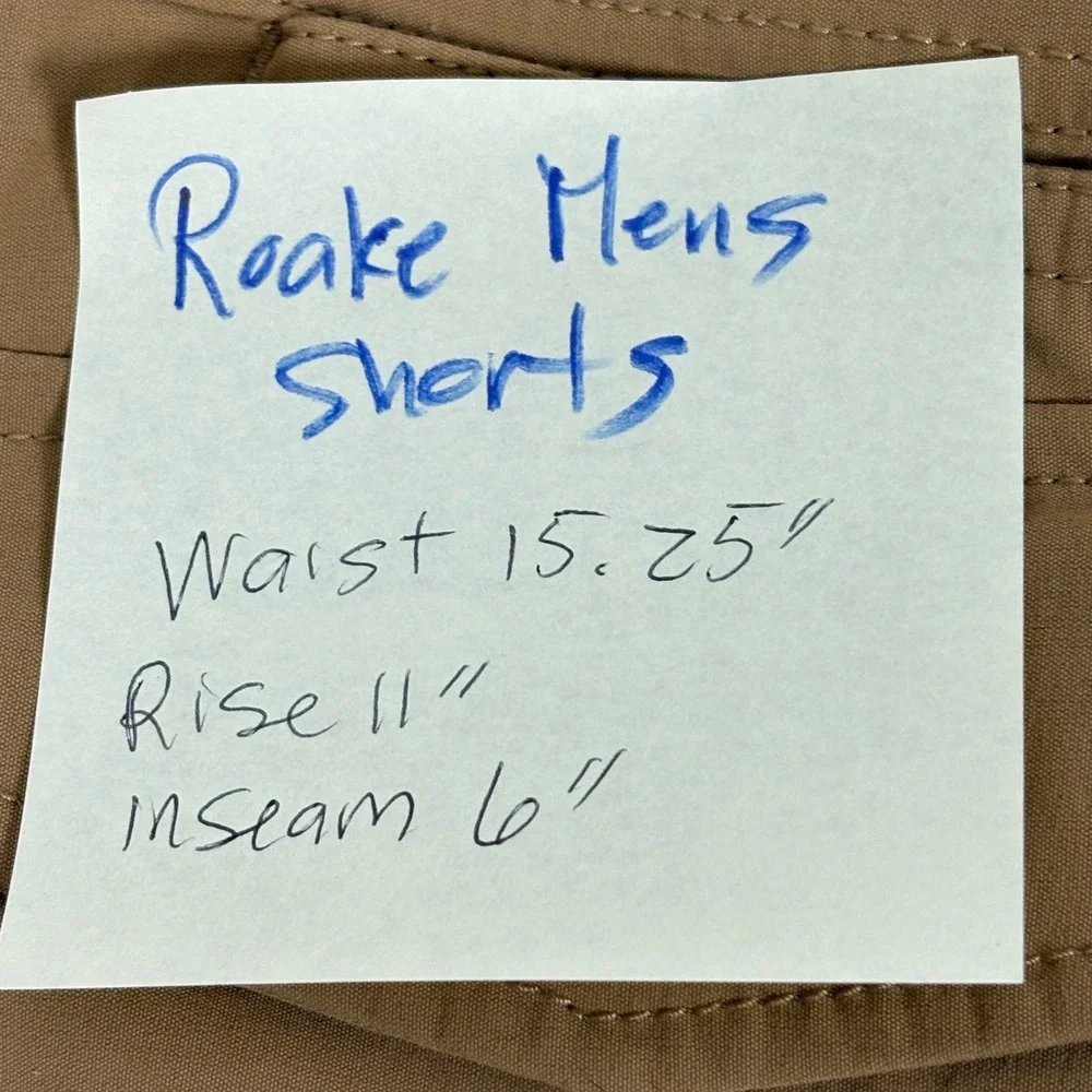 Roark Layover Trail Hybrid Adventure Shorts Khaki Tan Mens 30 Stretch Travel EUC